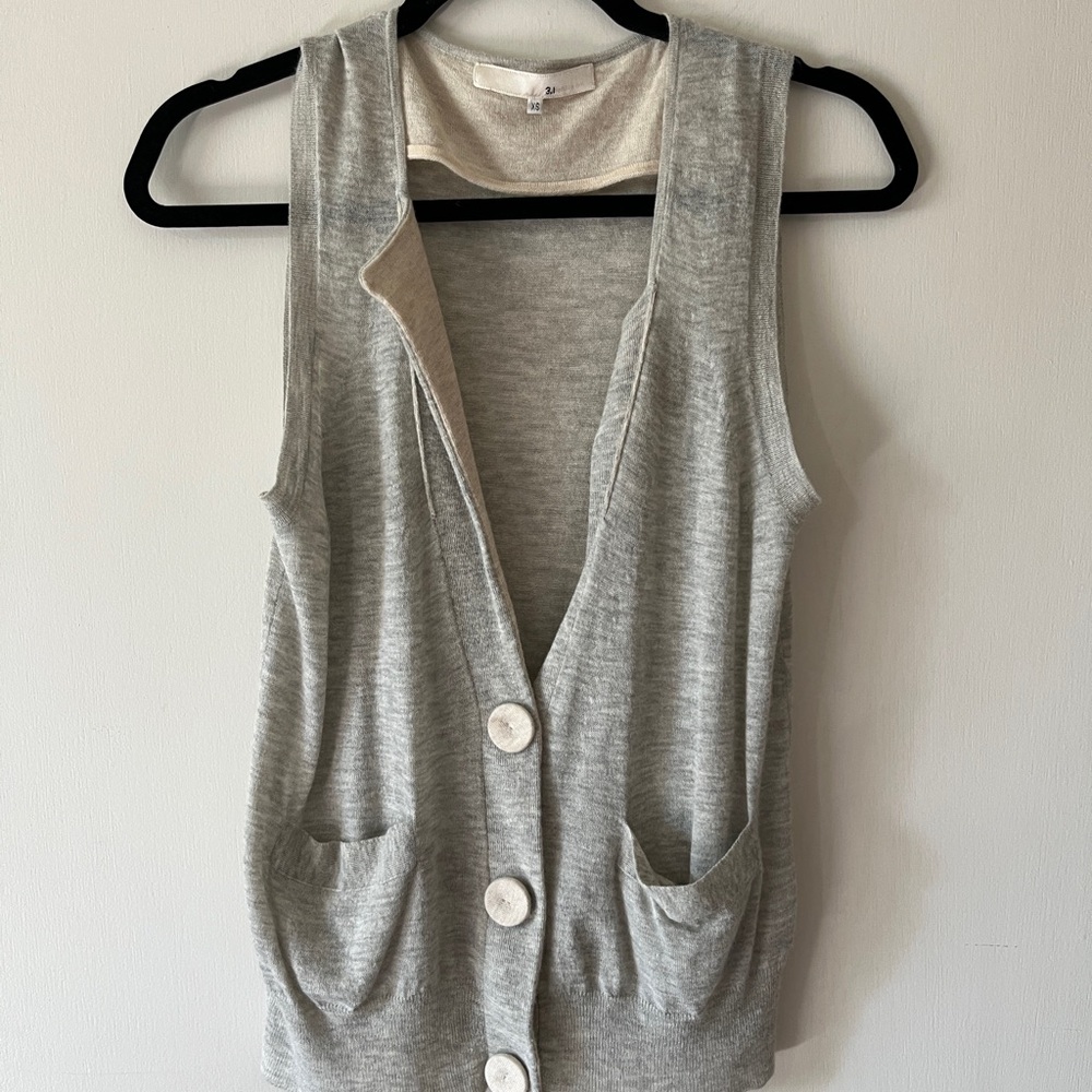 3.1 Phillip Lim Cream and Gray Top Cardigan